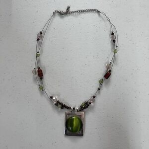 Vintage Hand Crafted Square Beaded Wire Necklace